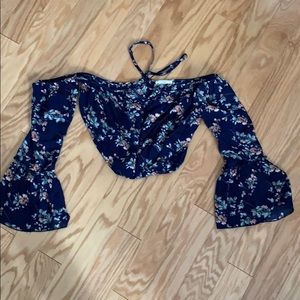 Floral off the shoulder shirt